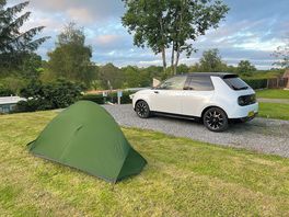 My tiny tent setup for the night. here for the man vs horse race.