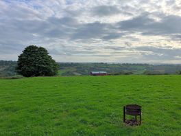 Views from our pitch towards glastonbury tor