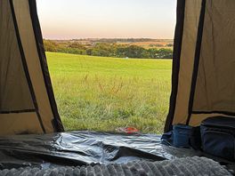 Camping bed with a view