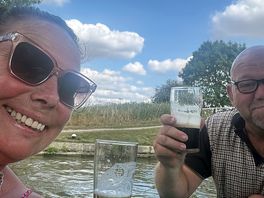 Just sat by the canal enjoying a pint in the sunshine