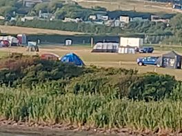 View of field from footpath