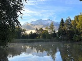 Early morning mont blanc from the site