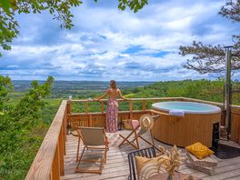 Terrace with hot tubs