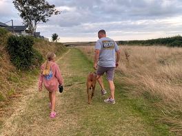 Walk to the dog field.