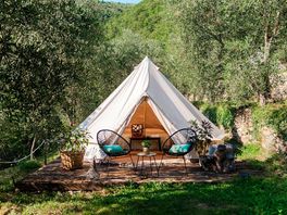 Bell tent with decking