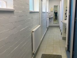 Corridor i mopped away dried mud