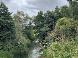 Paddling down the river