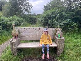Quaint little benches along the woodland walk.