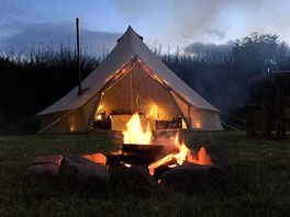 Bell tent at night