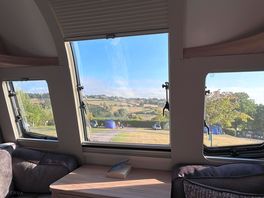 View from the caravan on the touring pitch.