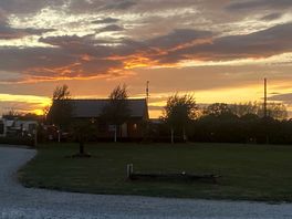 Lovely sunset over shower block