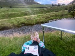 Reading of an evening by the lake