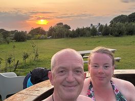Perfect sunset from the hot tub