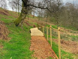 Part of the path to the yurt and hit.