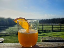 Morning juice on the decking