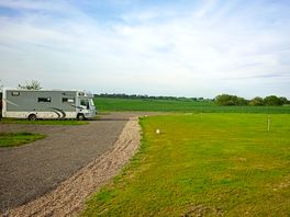 Looking down the site, across the fields