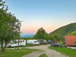Sunset over the site