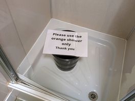 Not sure why only one shower was in use.