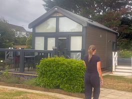 Outside with garden area and enclosed patio