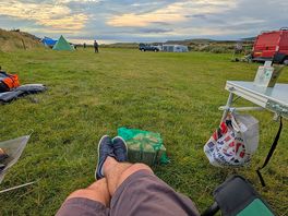 View on campsite just before sunset.