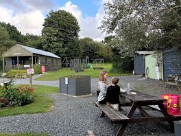 My children enjoying the outdoors at polladras holiday park.