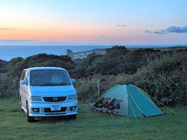 View from the campsite looking over the sea near tintagel