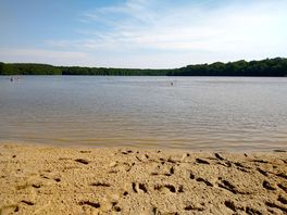 The nearby lake. it is not part of the campsite.