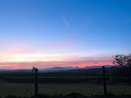 Watching the sunset over the mountains!