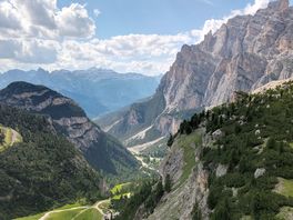 This was on the hike up to the popular lake hidden in the mountains about the campsite .