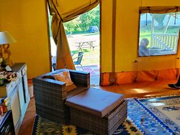 Inside the tent