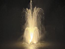 Fountain on the fishing lake