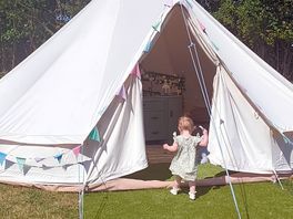 Little one enjoying the tent