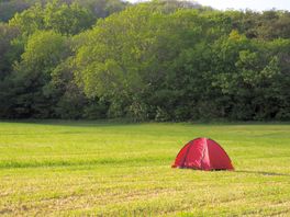 Small tent in a field