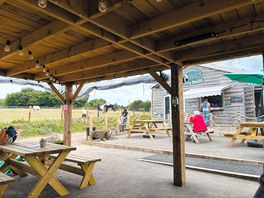 Seating area and breakfast hut
