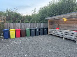 Rubbish bin even recycling bins