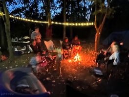 Evening fire at our pitch