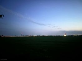 Night sky view of the airfield