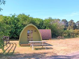 Our cute Pea Pod has space for parking, your own picnic bench and is dog friendly too