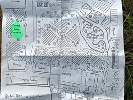 Map with highlighted route into site from front of pub