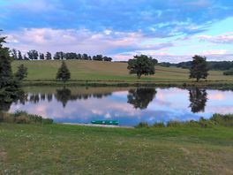 View of the lake from the adjacent sports facilities and park.