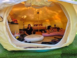 Our lovely bell tent's interior