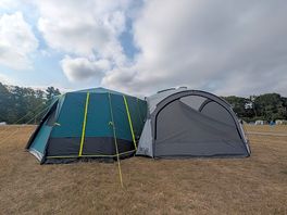Tent set up in the top field