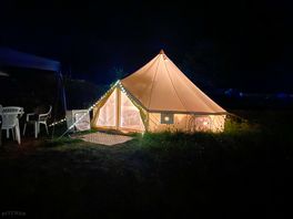 Our tepee at night