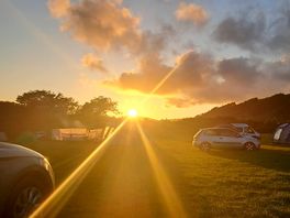 Sunset over the site