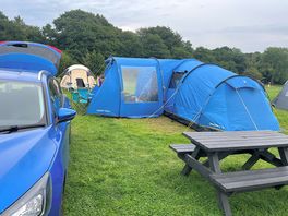 Great sized pitches with benches and electric hook ups available.