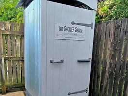 Outdoor showers outside.
