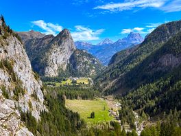 Looking down the valley to the campsite