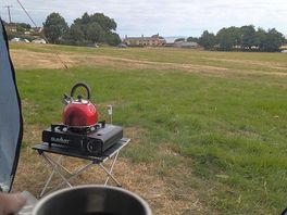 Morning coffee with a beautiful view.