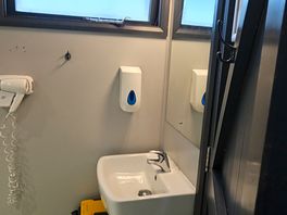 Hair dryer included in the shower blocks.