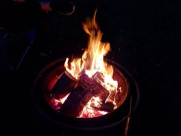 Great fire they sell wood and hire pit